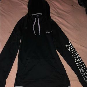 Nike dri-fit black and gray pull over with hood and thumb holes